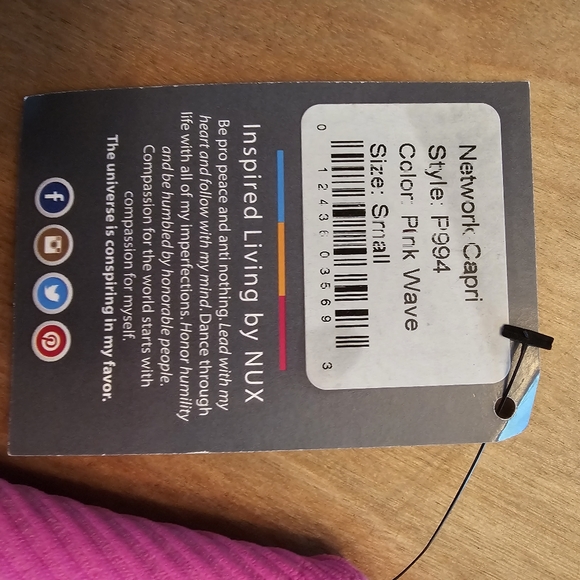 Nux Pink Seamless Leggings - Small - NWT - Picture 5 of 5